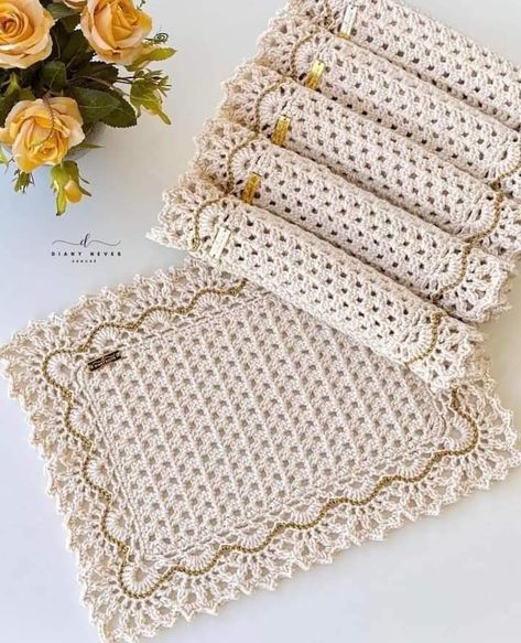 Crochet Placemat Patterns, Crochet Tablecloth Pattern, Free Crochet Doily Patterns, Crochet Placemats, Crochet Table Runner Pattern, Crochet Coaster Pattern, Placemats Patterns, Crochet Doily Patterns, Crochet Flower Tutorial