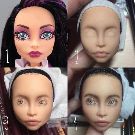 Artist Olga Kamenetskaya creates lifelike doll repainting by transforming mass-produced fashion dolls... story at link with more photos!. Of Drawing, Doll Repaint Tutorial, Foam Carving, Doll Face Paint, Custom Monster High Dolls, Monster High Custom, Lifelike Dolls, Monster High Repaint, Silicone Dolls