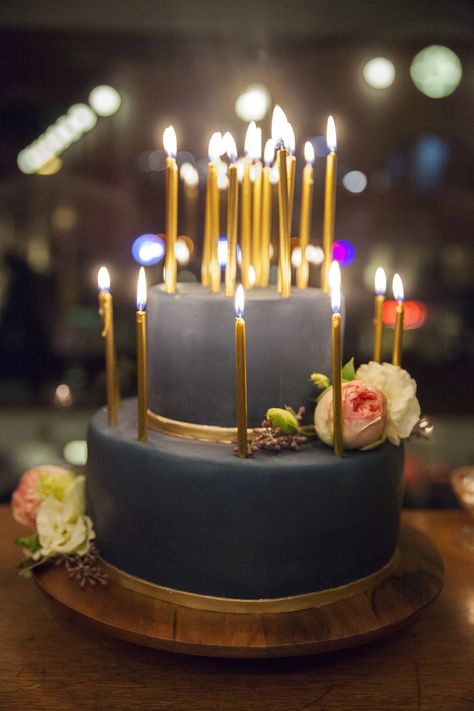 Unusual dark cake 30th Birthday Dinner Party  Read more - http://www.stylemepretty.com/living/2014/01/17/30th-birthday-dinner-party/ Gold Birthday Candles, Cake With Candles, Happy Birthday Wishes Cake, Happy Birthday Cake Images, Birthday Wishes Cake, Birthday Dinner Party, Birth Day, Happy Birthday Wishes Images, Happy Birthday Wishes Quotes