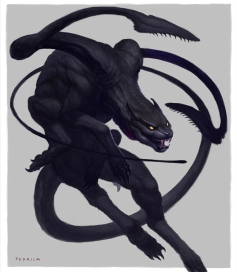 Displacer Beast, Dark Creatures, Beast Creature, Fantasy Beasts, 다크 판타지, Monster Concept Art, Creature Drawings, 캐릭터 드로잉, Fantasy Monster