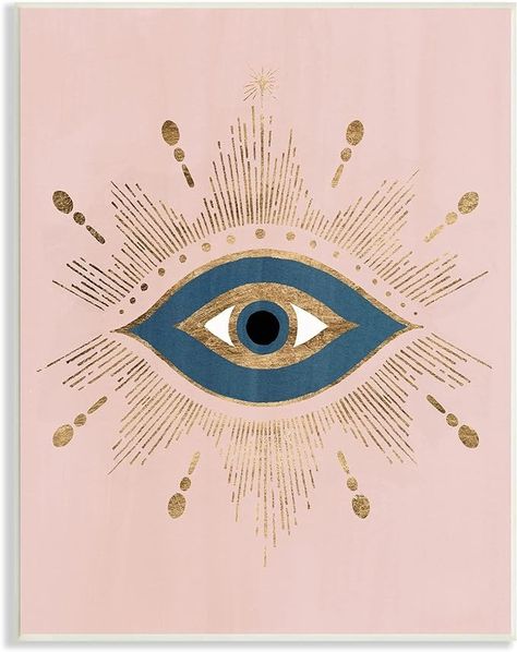 Amazon.com: Stupell Industries Evil Eye Glam Boho Pattern Bold Blue Pink, Designed by Grace Popp Wall Plaque, 10 x 15 : Baby Evil Eye With Lashes, Evil Eye Aesthetic, Evil Eye Hand, Greek Eye, Evil Eye Art, Glam Boho, Eye Illustration, Eye Logo, Lucky Symbols