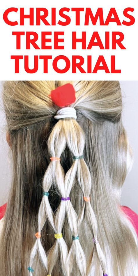 Tree Hairstyle, Holiday Hairstyles Easy, Make Christmas Tree, Christmas Tree Hair, How To Make Christmas Tree, Christmas Hairstyles, Athletic Hairstyles, Holiday Hairstyles, Christmas Hair