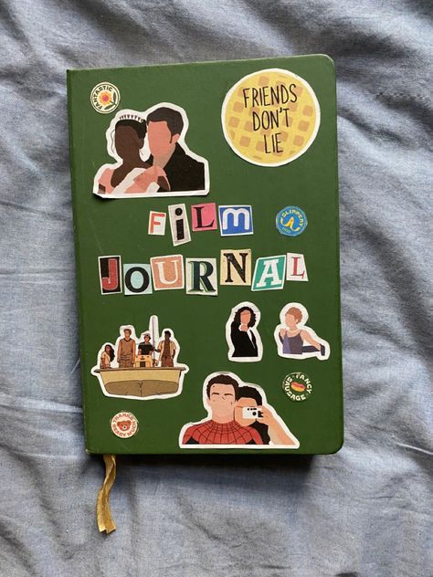 Film Journal Cover Ideas, Movie Journal Cover, Film Journal Cover, Collage Notebook Cover, Whispers Confessions, Movie Notebook, 2025 Journal, Series Journal, Movie Journal