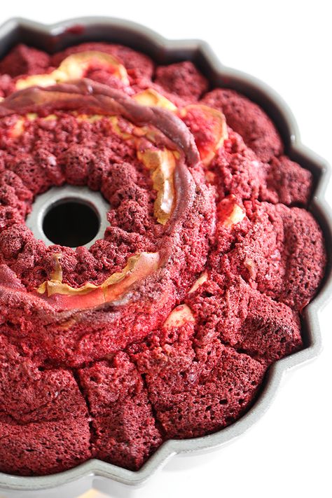 Red Velvet Cream Cheese Swirl Bundt Cake | Sprinkle Bakes Swirl Bundt Cake, Cream Cheese Bundt Cake, Red Velvet Bundt Cake, Cream Cheese Swirl, Whipped Cream Cheese Frosting, Red Velvet Cake Recipe, Velvet Cake Recipes, The Cheesecake Factory, Cake Mug