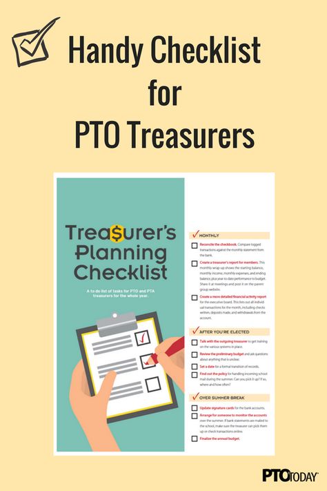 Pto Treasurer Free Printable, Pta Treasurer, Pto Treasurer, Ptsa Ideas, Pto Board, Pto Today, A To Do List, Summer Checklist, Booster Club