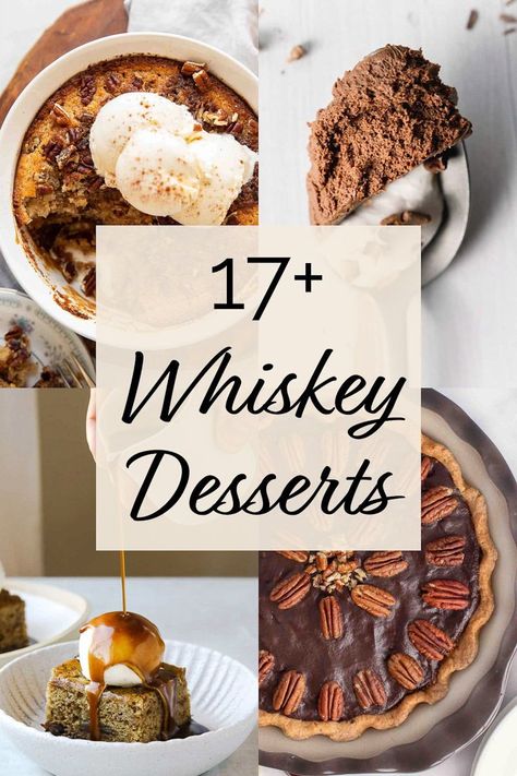 Whiskey Infused Desserts, Cooking With Whiskey, Whiskey Dessert Recipes, Bourbon Treats, Billy Miner Pie, Bourbon Dessert Recipes, Tasty Dessert Recipes, Whiskey Desserts, Whiskey Cookies