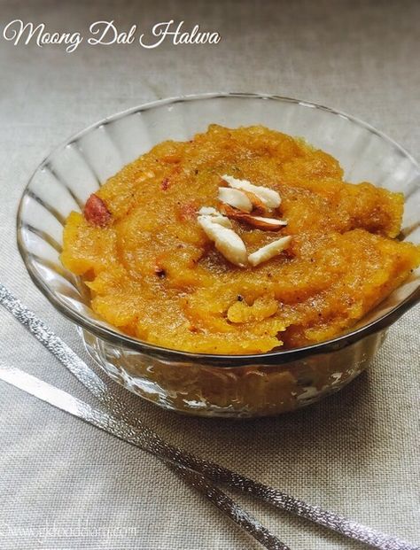 Instant Moong Dal Halwa recipe- a delicious dessert made with moong dal, ghee, milk and nuts for toddlers, kids and for the whole family Moong Dal Halwa, Indian Baby Food Recipes, Halwa Recipe, Kids Cooking Recipes, Dal Recipe, Moong Dal, Indian Breakfast, Indian Desserts, Healthy Meals For Kids