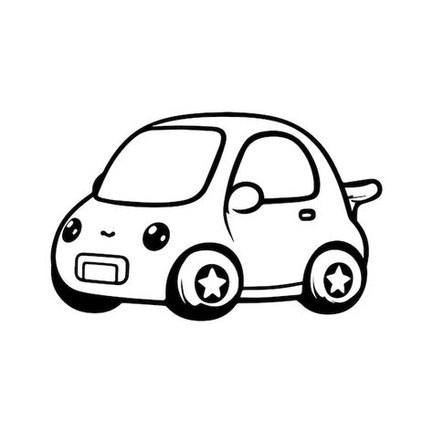 Cute cartoon car isolated on white backg... | Premium Vector #Freepik #vector #car #automobile #motor-vehicle #vehicles Car Cute Drawing, Car Cartoon Drawing, Fun Diy Kids Crafts, Cartoon Car Drawing, Stationary Ideas, Truck Clipart, Car Vector, Cartoon Car, Car Illustration