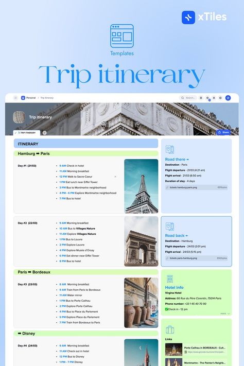 Itinerary Template Free, Trip Itinerary Template, Trip Planning Template, Vacation Itinerary Template, Trip Planning Checklist, Itinerary Design, Travel Itinerary Planner, Digital Planner Template, Itinerary Planner