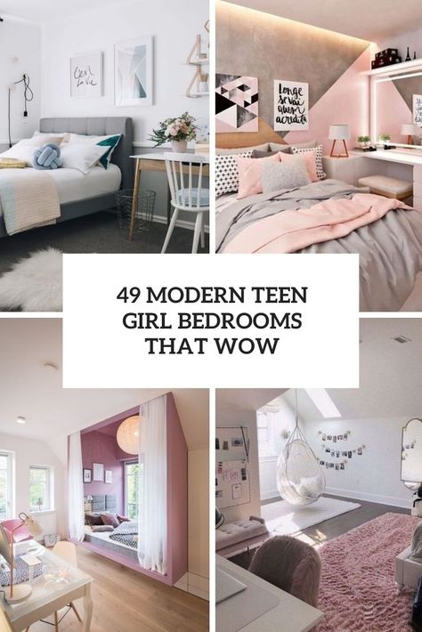 30 modern teen girl bedrooms ideas cover Boho Teen Bedroom, Modern Teen Bedrooms, Girls Room Design, Girl Bedrooms, Decor Ideas Bedroom, Teen Bedroom Designs, Teen Girl Bedroom