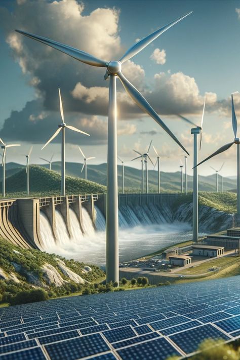 In this captivating video, join us as we dive into the fascinating world of renewable energy! Discover the numerous benefits of embracing renewable sources like solar, wind, and hydropower, and how they are shaping the future of our planet. Electric Energy Art, Renewable Energy Engineering, Renewable Energy Aesthetic, Wind Energy Poster, Renewable Energy Poster, Hydropower Energy, Wind Aesthetics, Electricity Aesthetic, Wind Energy Projects