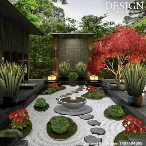 Garden Parasol Ideas, Zen Yard, Townhouse Backyard, Japanese Backyard, Cozy Home Ideas, Japanese Gardens Design Ideas, Outdoor Meditation, Tiny Gardens, Small Japanese Garden