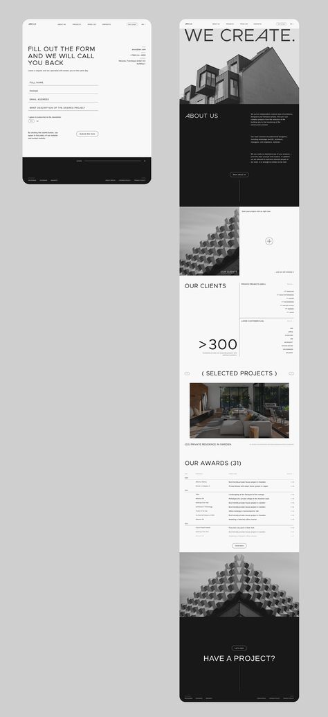 THE ARCUS - Architectural Bureau website :: Behance Architecture Webdesign, Architect Website Design, Academic Website, Architect Website, Architecture Websites, Product Design Graphic, Ux Ui, Design Product, Ui Ux Design