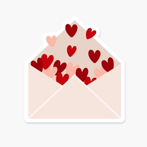 Envelope with Exploding Hearts Sticker | Redbubble | Envelope with exploding hearts, perfect for a loved one or a Valentine’s Day Stickers, Love Stickers Printable, Envelope Art Drawing, Envelope With Heart, Valentines Stickers, Valentines Day Stickers, Decorating Water Bottles, Envelope Sticker, Sticker Heart