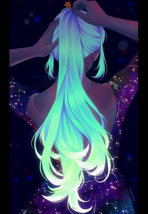 Glowing Hair, Pelo Anime, Hair Drawing, Beautiful Fantasy Art, Fantasy Character Design, Pretty Art, Character Design Inspiration, Cool Drawings, Cartoon Art