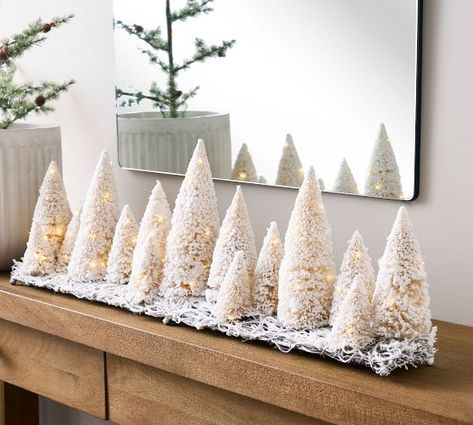 Latest Furniture & Home Decor | New Home Decor | Pottery Barn Pottery Barn Christmas Decor, Season Decorations, Tree Centerpiece, Pottery Barn Christmas, Green Centerpieces, Decor Pottery, Tree Centerpieces, Tree Textures, Tea Candles