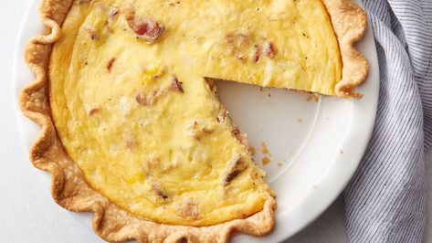 Simplify breakfast with this beautiful bacon and cheese quiche. This family meal provides plenty of protein, creamy custard and a flaky crust. To save time on this easy quiche recipe, Pillsbury™ refrigerated pie crust makes an easy substitute for a crust made from scratch. This breakfast quiche recipe can be enjoyed hot from the oven or served in cold slices the next day. Best Quiche Recipes, Bacon And Cheese Quiche, Egg Quiche, Cheese Quiche Recipe, Easy Quiche, Bacon Quiche, Quiche Recipes Easy, Egg Bake, Easy Bacon