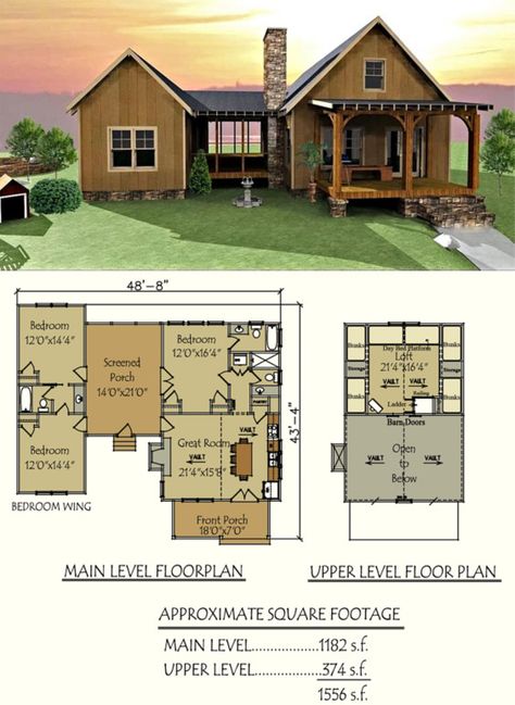 Our popular Camp Creek Dog Trot design #houseplans #cabins #floorplans Dogtrot House Plans, Dog Trot House Plans, Dog Trot House, Cabin Home, Casas The Sims 4, Casa Vintage, Cottage Plan, Plans Modern, Perfect House