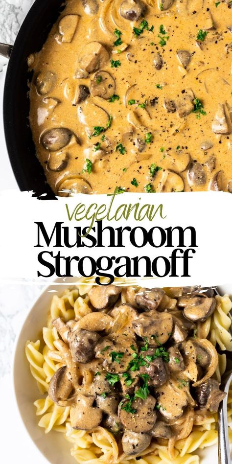 Vegetarian Meals With Mushrooms, Vegetarian Dinner With Mashed Potatoes, Vegetarian Recipes Comfort Foods, Mushroom Stroganoff Recipe Vegetarian, Easy Vegetarian Healthy Meals, Things To Do With Mushrooms, Vegan Recipes No Carb, Meals For Vegetarians And Meat Eaters, Vegetarian Mushroom Pasta