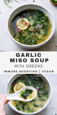 Gut Soup, Healing Gut, Vegan Miso Soup, Healing Soup, Vegan Soup Recipes, Super Foods, Vegan Soups, God Mat, Gut Healing