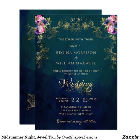 Moody Vintage Wedding Invitations, Navy Blue Invitations, Jewel Tone Wedding Invitations, Gilded Wedding, Midnight Summer Dream, Lilac Wedding Bouquet, Moody Sky, Sky Wedding, Baroque Wedding