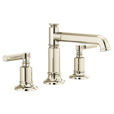 Invari® | Widespread Lavatory Faucet with Column Spout - Less Handles 1.2 GPM Brizo Invari, Entry Closet, Bar Faucets, Bathroom Furniture Vanity, Widespread Bathroom Faucet, Faucet Handles, Lavatory Faucet, Plumbing Fixtures, Shower Systems