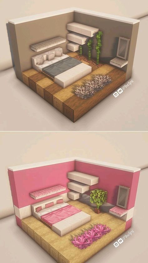 Minecraft Bedroom Ideas Game Aesthetic, Minecraft Bedroom Ideas In Game, Minecraft Bedroom Ideas Game, Cute Minecraft Bedrooms, Minecraft Bedrooms, Minecraft Code, Bedroom Ideas Minecraft, Case Minecraft, Minecraft Mansion