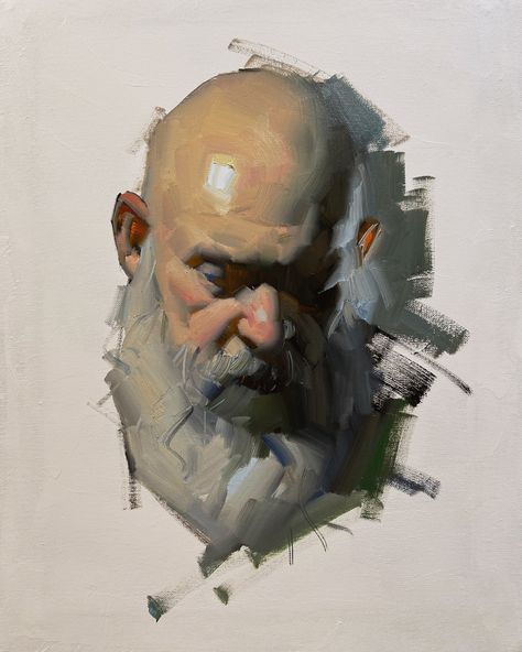 Wal Art, Instagram Portrait, Soyut Sanat Tabloları, Bald Head, Oil Painting Portrait, Arte Inspo, Daily Painting, Traditional Paintings, Art Studies