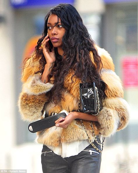 Designer duds: Jessica also wore a fur jacket and Chanel handbag Jessica White, Fox Fur Jacket, Fur Accessories, White Fur, Fur Fashion, Red Fox, Celebrity Hairstyles, Leather Lace, Fashion Wear