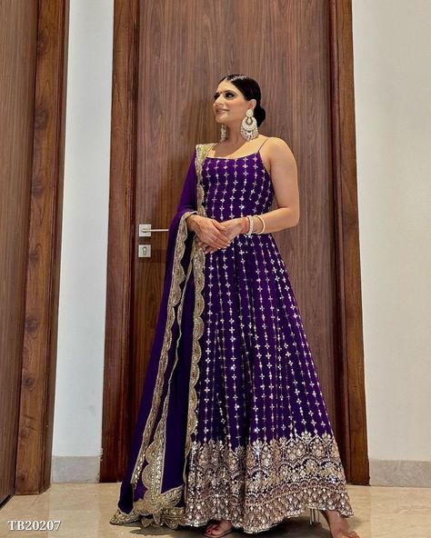 Heavy Anarkali, Purple Anarkali, Kurti With Dupatta, Anarkali Frock, Sequin Suit, Indian Anarkali, Readymade Salwar Kameez, Long Anarkali, Sequence Embroidery