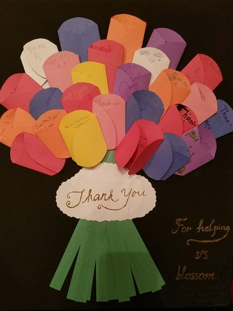 Thank you note from all the kids to our awesome teacher. Teachers Appreciation Crafts For Kids, Class Art Project For Teacher Gift, Thank You Card From Classroom, Teacher Birthday Class Gift, Teacher Birthday Crafts From Students, Birthday Gifts For Teacher From Students, Nurse Appreciation Cards From Kids, Teacher Birthday Craft From Students, Student To Teacher Thank You