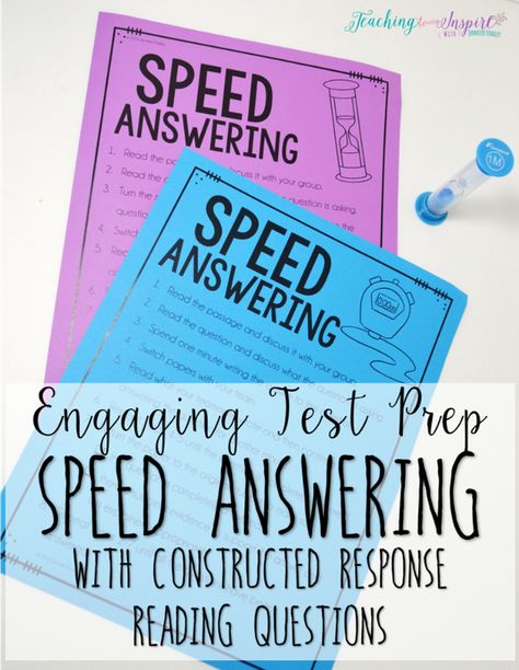 Engaging test prep review with constructed response reading questions. This review works well with the new rigorous state tests. Read the post for a detailed description and FREE download of printable directions. Test Prep Fun, Reading Test Prep, Constructed Response, Test Taking Strategies, Xavier Rudd, Testing Strategies, School Testing, Reading Test, 6th Grade Reading