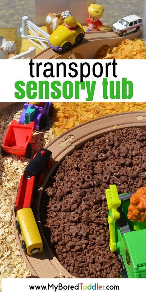 transport sensory tub. A fun truck sensory play ideas. A train and car sensory bin that toddlers and preschoolers will love. #sensorytub #sensorybin #toddleractivity #truckplay #carplay #transport Transport Sensory Bin, Transport Activities For Babies, Trains Eyfs, Transport Activities For Preschool, Transport Eyfs Activities, Transport Eyfs, Transport Activities, Sensory Activities For Toddlers, Transportation Activities