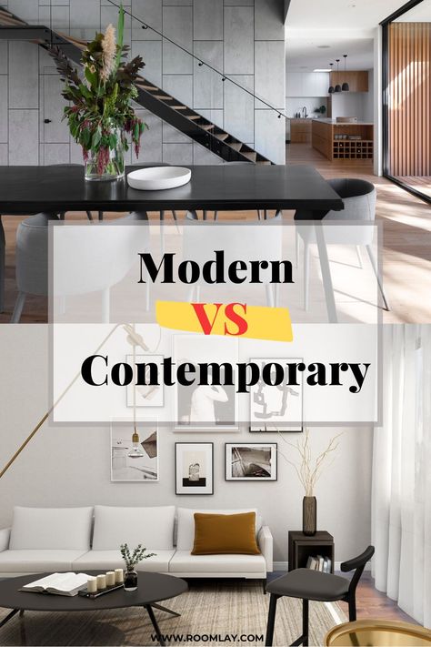 When comparing modern and contemporary interior design, there is always confusion. Learn the definitions of both design style, their similarities and differences. #modernvscontemporary #contemporaryinterior #moderninteriordesign Contemporary Vs Modern Interior Design, Modern Vs Contemporary Design, Modern Condo Interior Design, Fall Lock Screen, Cute Fall Wallpapers, Contemporary House Interior, Urban Modern Interior Design, Contemporary Vs Modern, Design Definition