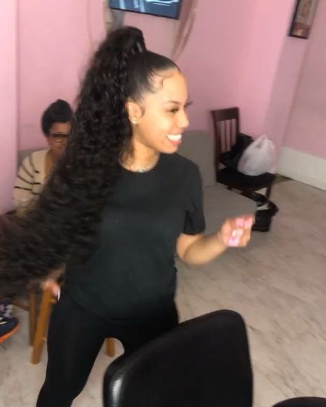 Extra long high ponytail 😍 (she provided her hair) #harlembraids #theglamplan #ponytail #ponytailslayer #manhattanhairstylist… Middle Part Sleek Ponytail Weave Curly, Long High Ponytail, Curly Ponytail Weave, High Curly Ponytail, Styles Ponytail, Sleek Braided Ponytail, High Ponytail Hairstyles, Weave Ponytail Hairstyles, Sleek Ponytail Hairstyles