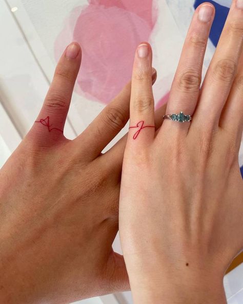 Pinky Tattoo, Infinity Tattoos For Couples, Infinity Couple Tattoos, Promise Tattoo, Tattoos For Couples, Couple Tattoos Unique, Ring Finger Tattoos, Matching Couple Tattoos, Infinity Tattoos