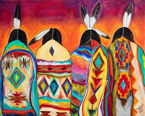 Native American Art Painting, Native American Abstract Art, Native American Paintings Canvases, Native American Feather Art, Native American Art Drawings, Western Art Projects, Choctaw Art, Cherokee Indian Art, Western Painting Ideas