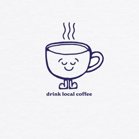 Coffee Cartoon Drawing, Cartoon Coffee Mug, Coffee Mug Doodle, Coffee Cup Character, Coffee Mug Logo, Cute Coffee Cup Drawing, Coffee Shop Doodles, Coffee Doodle Art, Coffee Shop Graphic Design