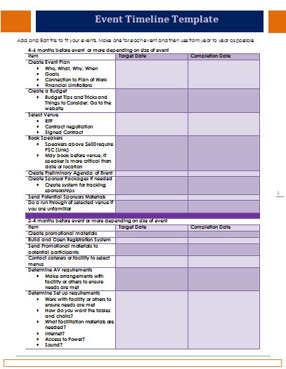 event timeline template Event Timeline Template, Event Timeline, Event Planning Timeline, Event Planning Binder, Timeline Format, Party Timeline, Planning School, Event Planning Website, Event Planning Printables