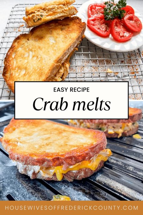 Maryland crab melt recipe Crab Melt Sandwich, Canned Crab Recipes, Can Crab Meat Recipes, Crab Melts, Crab Melt, Crab Cake Sandwich, Canned Crab Meat, Crab Sandwich, Crab Meat Recipes