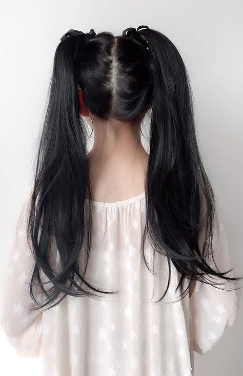 Twin Ponytail Hairstyles, Two Ponytail Hairstyles, High Pigtails, Cute Pony, Tail Hairstyle, Pony Hairstyles, Pig Tails, Long Shiny Hair, Long Hair Ponytail