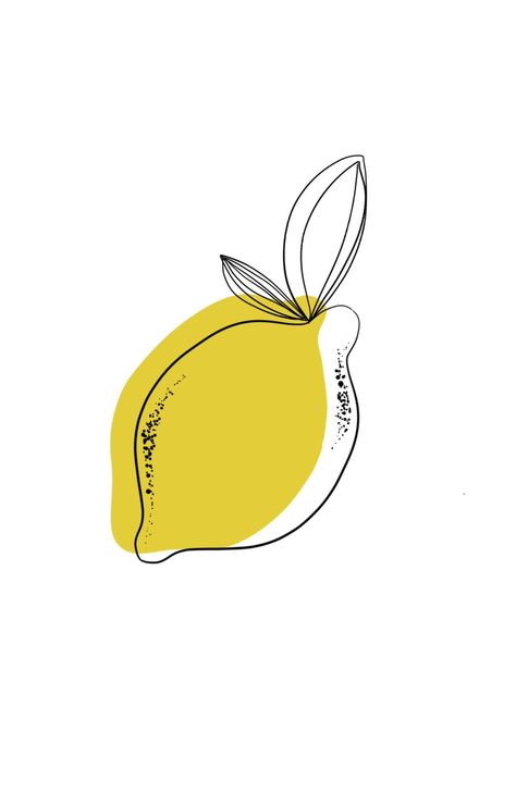 Minimalist Fruit Drawing, Minimalist Food Drawing, Lemon Line Art, Lemon Illustration Design, Lemon Art Illustration, Lemon Line Drawing, Line Art Fruit, Fruit Illustration Art, Fruit Line Art