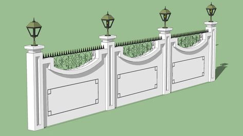 Boundry Wall Classic Design, Boundry Wall Design Latest, Simple Compound Wall Design, Compound Wall Gate Design, Pagar Modern, Boundry Wall, Boundary Wall Design, House Front Wall Design, Fence Wall Design