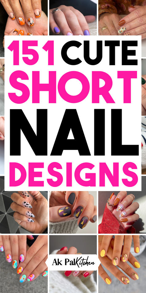 Dive into the latest short nail trends with our list of short nail designs! Whether you’re seeking simple short acrylic nails, gel nails, or glitter nail designs, our chic short nail art ideas are perfect for every occasion. Discover easy DIY short nail art, minimalist gel designs, and trendy nail polish trends that make a statement. From glitter accents to elegant French manicures, our nail art ideas are ideal. Explore holiday nails, flower nail art, and abstract nail art designs for you. Nail Art Design For Short Nails, Nail Designs Trending Now Short, Simple Gel Nail Art Designs, Cute Short Nails Ideas Trends, Short Fake Nail Designs, Nail Gel Design Ideas, Nail Art Simple Design, Short Sassy Nails, Abstract Nails Design