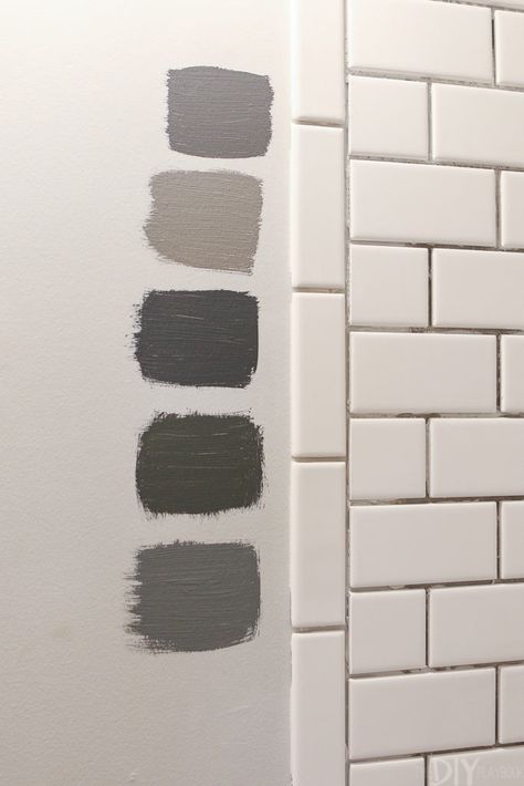 Dark Gray Walls Bathroom, Bathroom Dark Gray Walls, Sw Dark Grey Paint Colors, Dark Grey Walls Bathroom, Sw Peppercorn Bathroom, Sw Dark Gray Paint Colors, Peppercorn Bathroom Walls, Sw Peppercorn Paint, Dark Grey Bathroom Walls