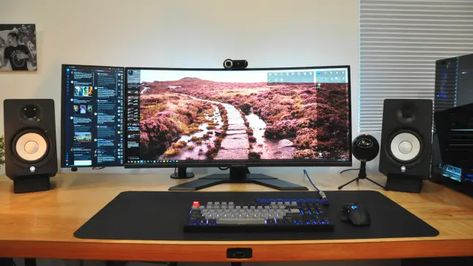 Dual 34 Inch Monitor Setup, Executive Desk Dual Monitors, Corner Desk Dual Monitors, Lg Dualup Monitor Setup, Best Monitor Setup, Double Curved Monitor Setup, Portrait Monitor Setup, Dual Screen Setup, Dual Ultra Wide Monitor Setup