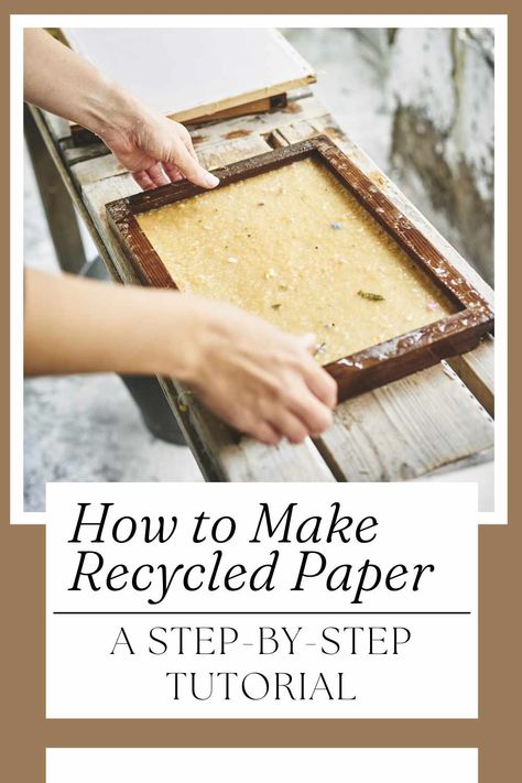 Recycling paper is a great way to reduce waste and create something beautiful at the same time. In this video tutorial, we'll show you how to make recycled paper from start to finish, including how to create your own DIY mold and deckle. Let's dive in and learn this sustainable and rewarding craft. Step 1: Collect and Prep Your Paper The first step in making recycled paper is to collect your paper. You can use any type of paper, including newspaper, printer paper, or construction paper... Paper Making Screen, Recycled Paper Notebook Diy, Diy Paper Press, Diy Paper Making Homemade, How To Make Paper From Recycled Paper, Make Own Paper, Diy Making Paper, Anthotype Diy, How To Make Recycled Paper