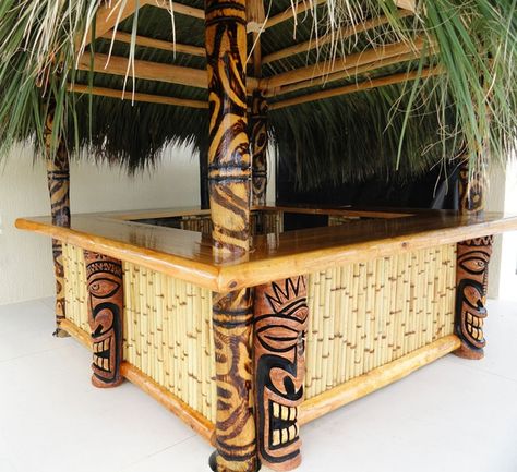 Tiki Bar Design, Tiki Bars Backyard, Tiki Bars Diy, Tikki Bar, Rollup Design, Outdoor Tiki Bar, Big Kahuna, Outside Bars, Tiki Bar Decor