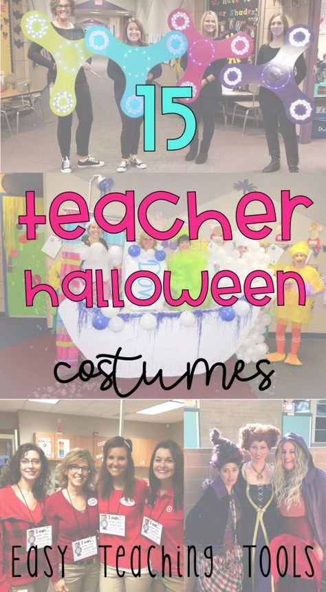 School Supplies Halloween Costumes, Work Place Halloween Costume Ideas, Team Costumes Ideas, Costumes For School Staff, M M Costume Group, Group Costume Ideas For Teachers, 3 Teacher Halloween Costumes, Teacher Matching Halloween Costumes, Superhero Teacher Costume