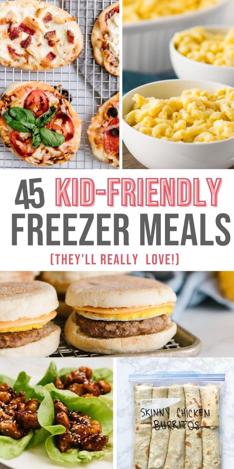 Discover delicious freezer meal the kids will love here! These recipe ideas are healthy, easy to make, and great for even picky eaters! Recipes that will keep the whole family happy! via happymoneysaver #freezermeals #kiddinners #healthykidmeals #toddlermeals #kidfriendly #makeahead Kid Friendly Freezer Meals, Freezer Lunches, Freezer Dinners, Happy Money, Freezer Friendly Meals, Freezable Meals, Freezer Meal Planning, Make Ahead Freezer Meals, Healthy Freezer Meals